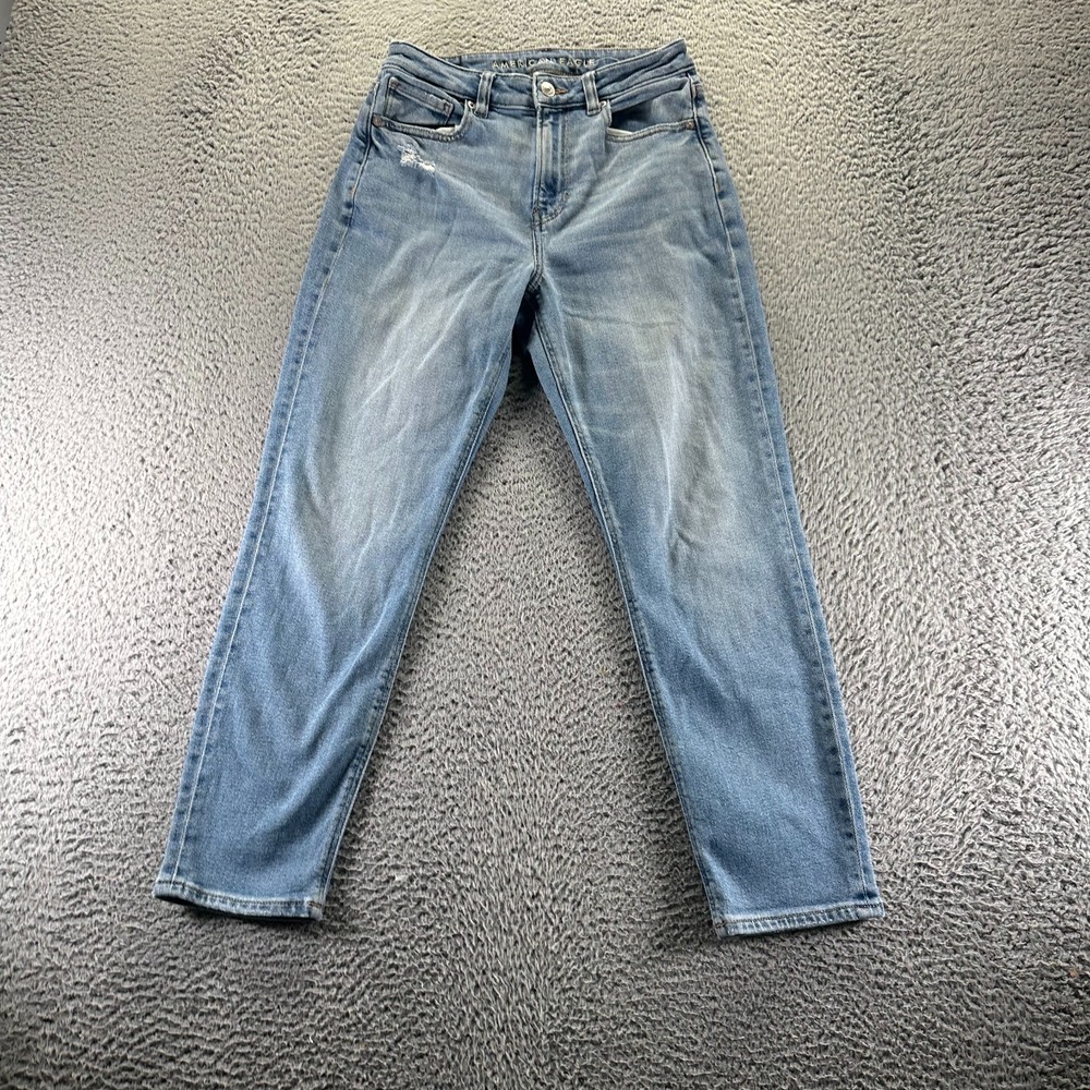 American Eagle Outfitters Real Good Jeans Womens 2 Blue Mom Skinny Faded Stretch